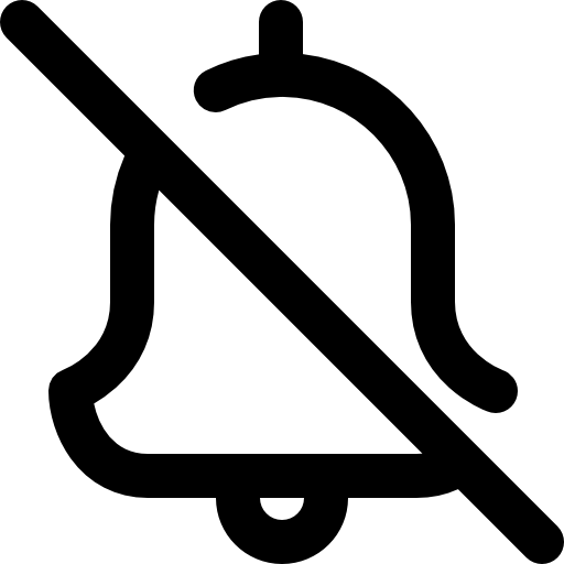 Logo indiquant une cloche barré pour symboliser l'insonorisation